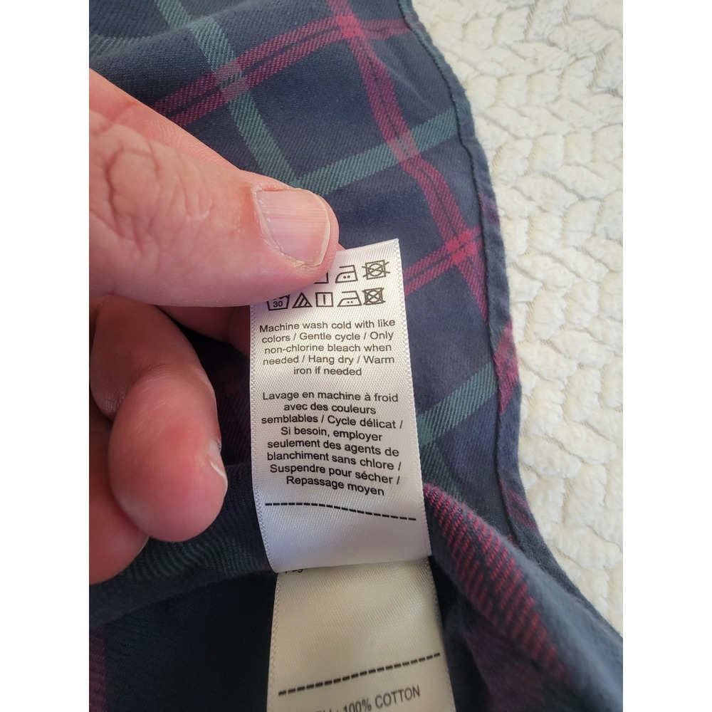 UNTUCKit Shirt- Flannel -Men's - Medium Navy Blue Button Down Plaid Slim - Picture 11 of 11